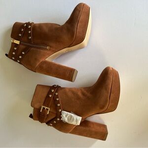 Michael Kors Brown Studded Ankle Boots